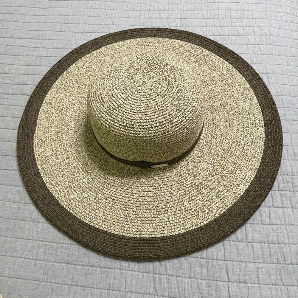 Zingara Women’s Two Tone Wide-Brimmed Sun Hat Beach Boho Neutral Vacation Cruise